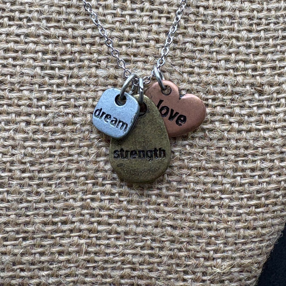Inspirational Charms Silver, Bronze & Gold Tone Pendant Necklace Smithsonian